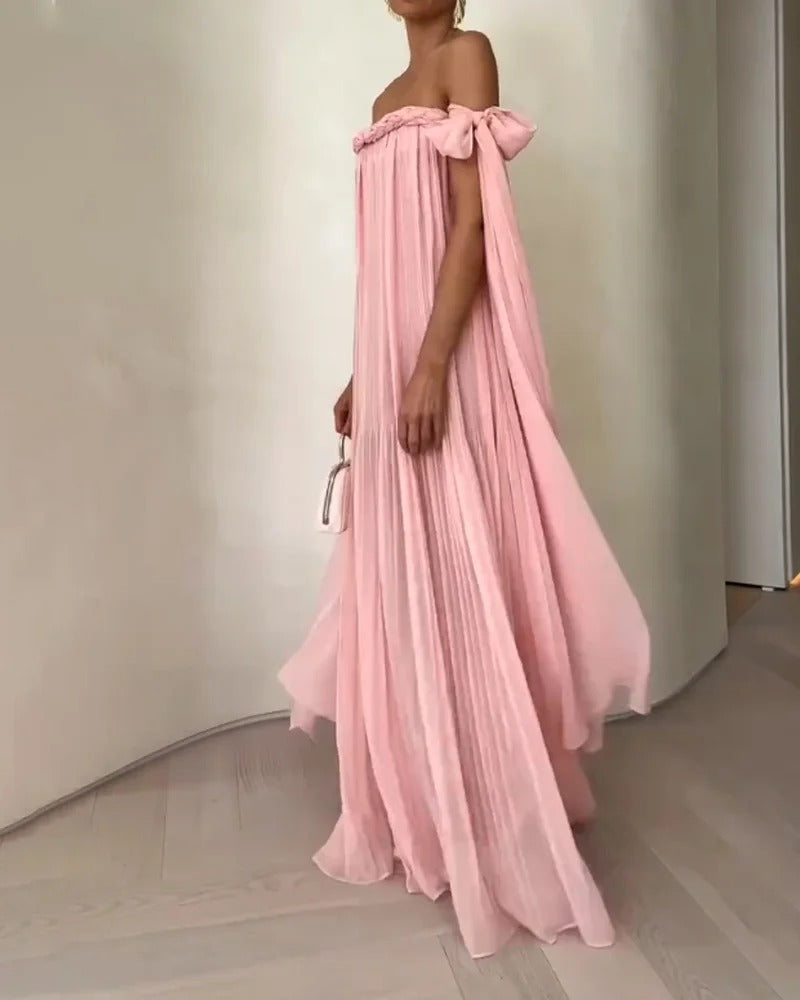Robe élégante à lacets et épaules dénudées
