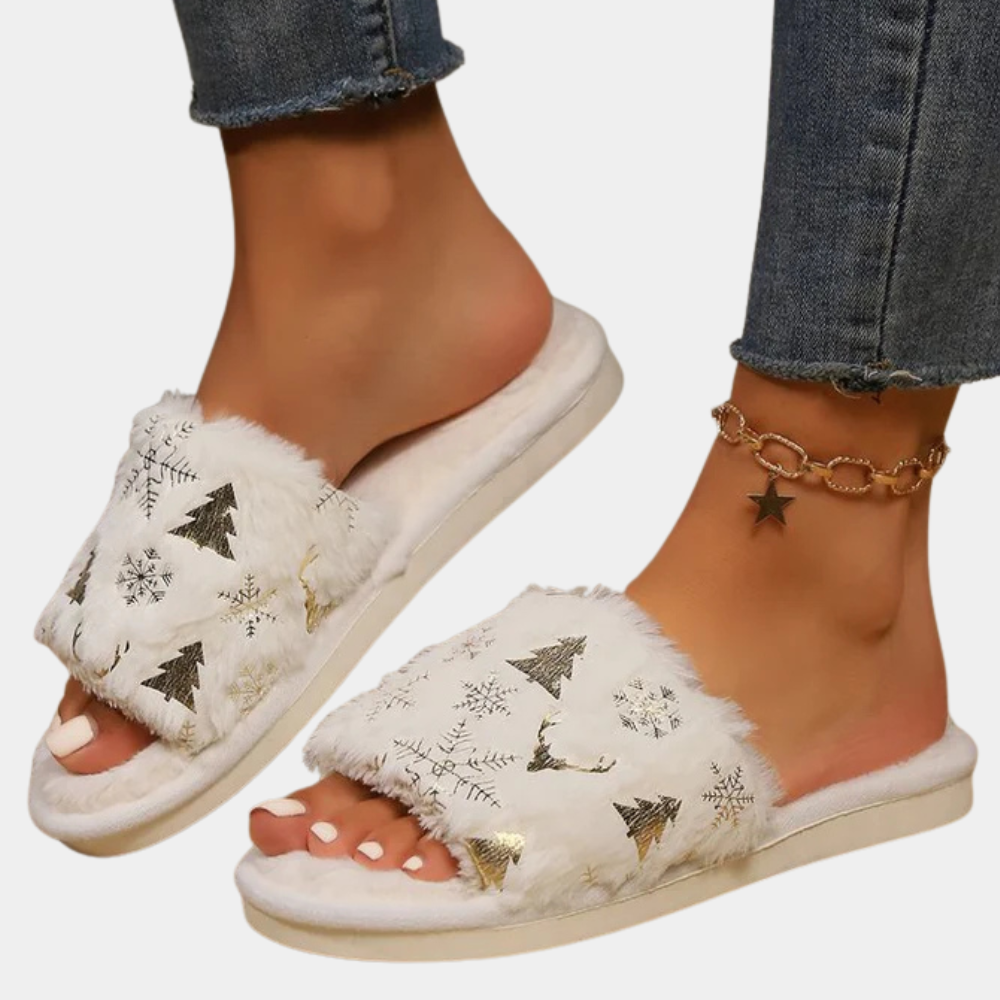 GABBIE - Pantoufles Confortables Les Fêtes pour Femmes
