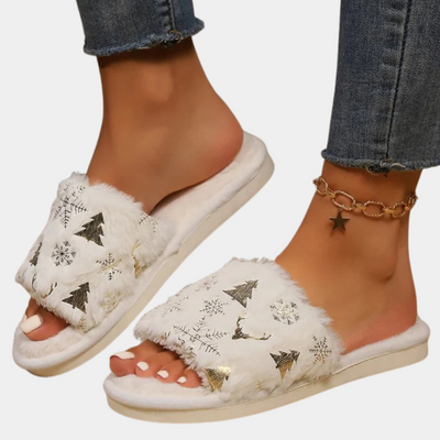 GABBIE - Pantoufles Confortables Les Fêtes pour Femmes