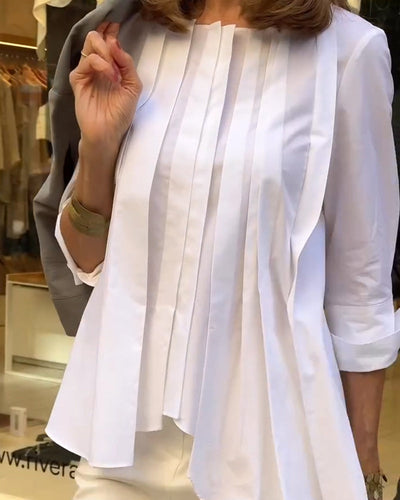 Blouse À La Mode Plissé Décontracté