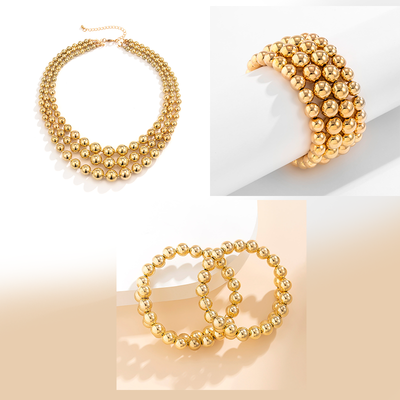 Camille - Élégante parure de colliers en pelline pour femmes