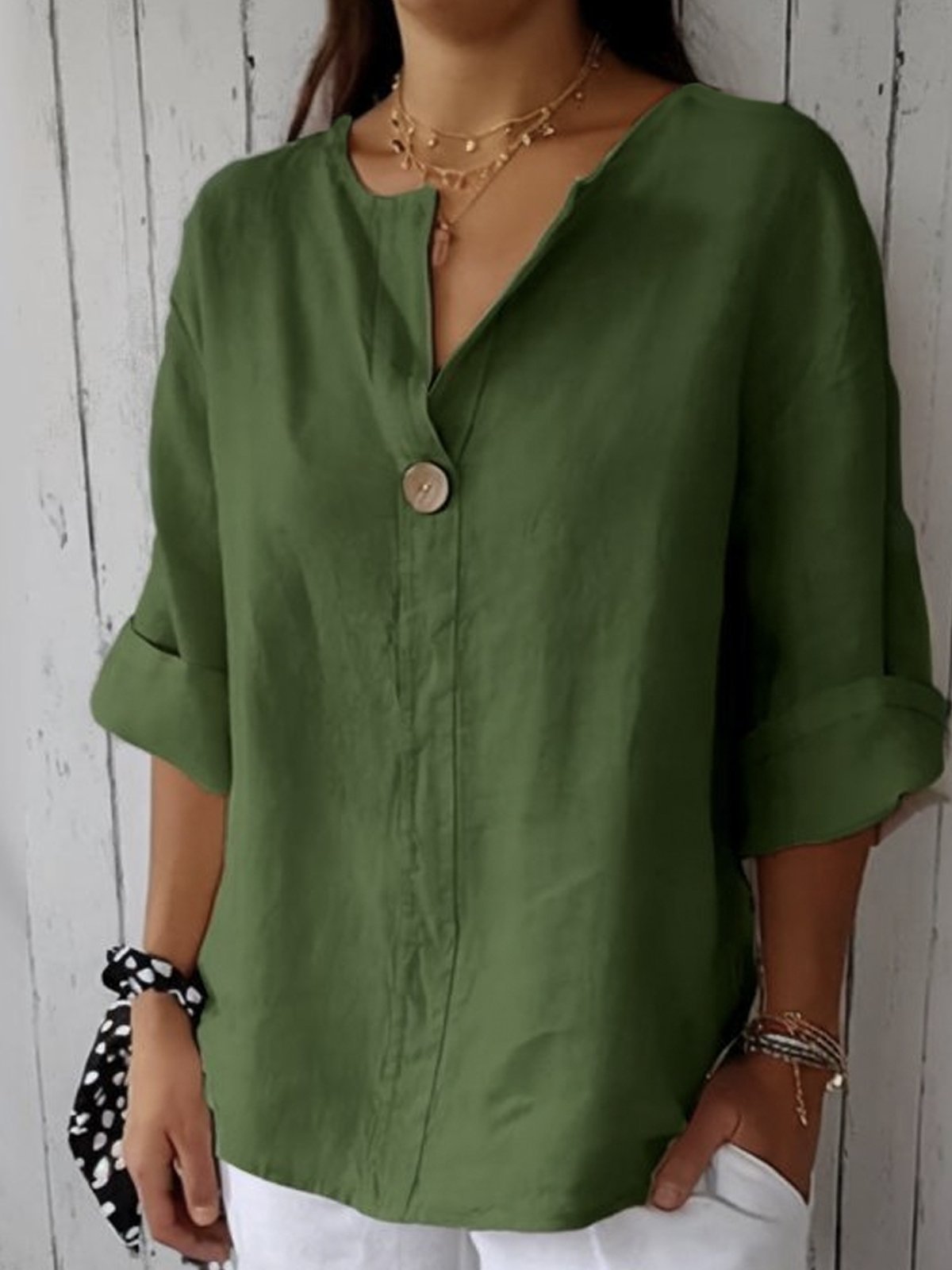 Top Lindala pour femme | Chemise décontractée à col en V pour toutes les occasions