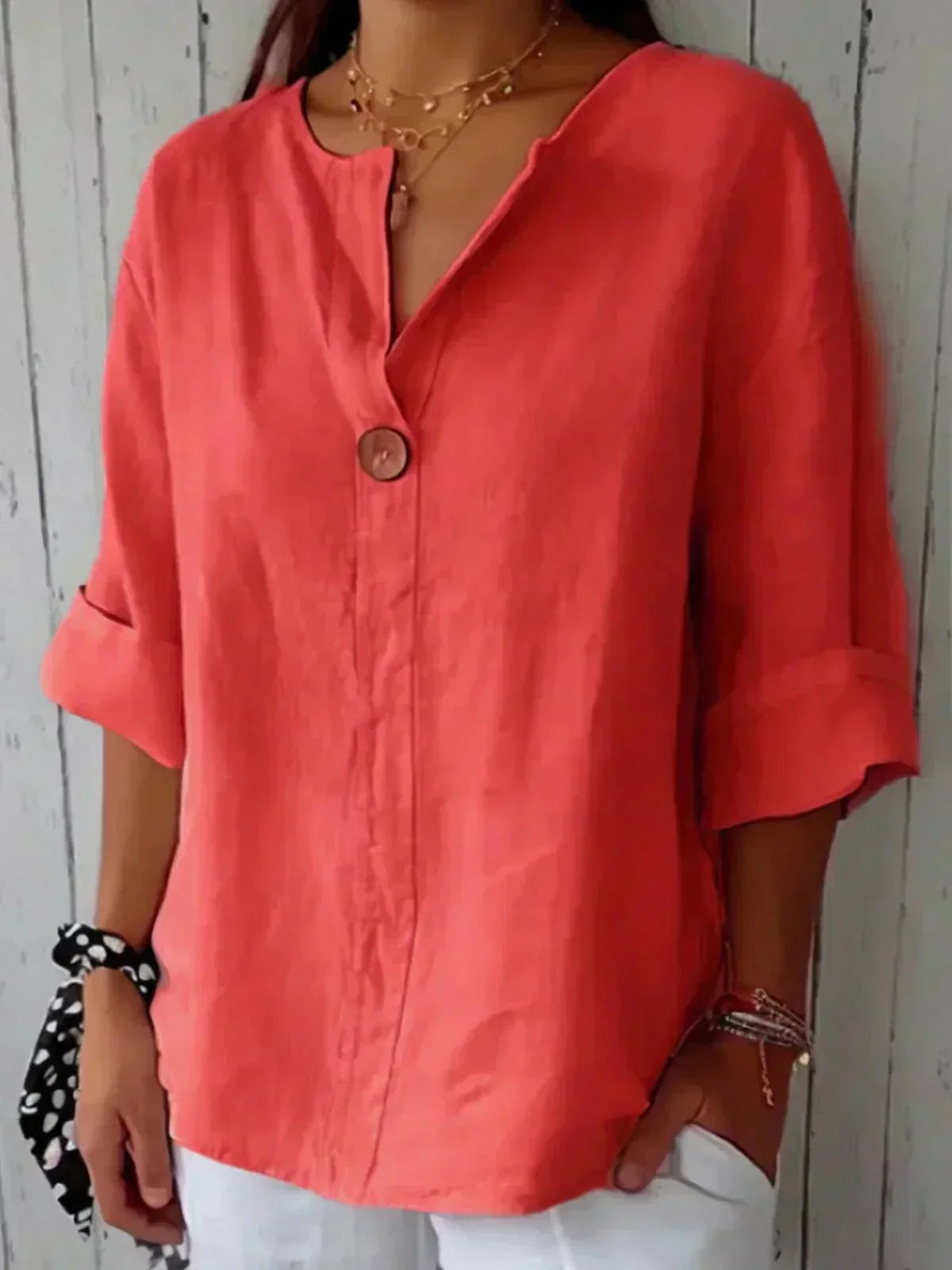 Top Lindala pour femme | Chemise décontractée à col en V pour toutes les occasions