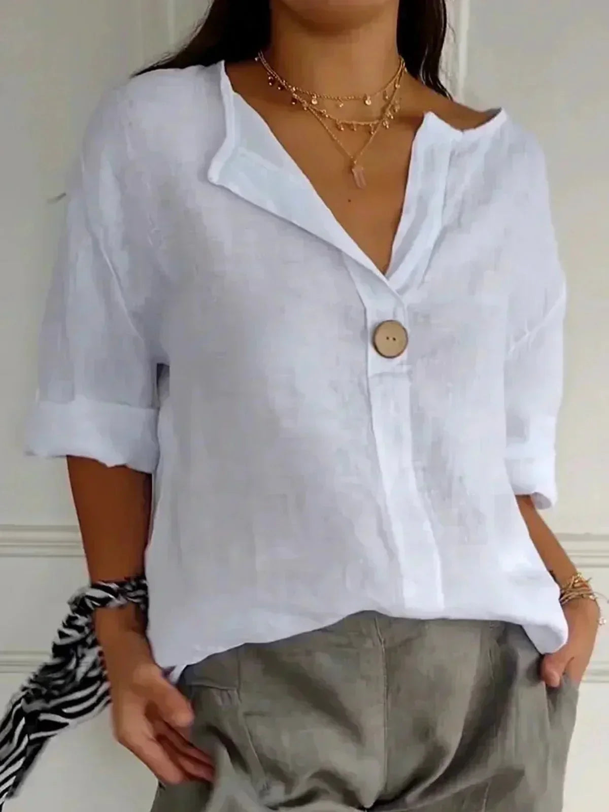 Top Lindala pour femme | Chemise décontractée à col en V pour toutes les occasions