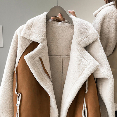 Élise - Veste femme aviateur peau lainée
