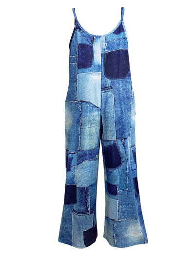 Danicka | Combinaison femme en denim à jambes larges - décontractée et aérée
