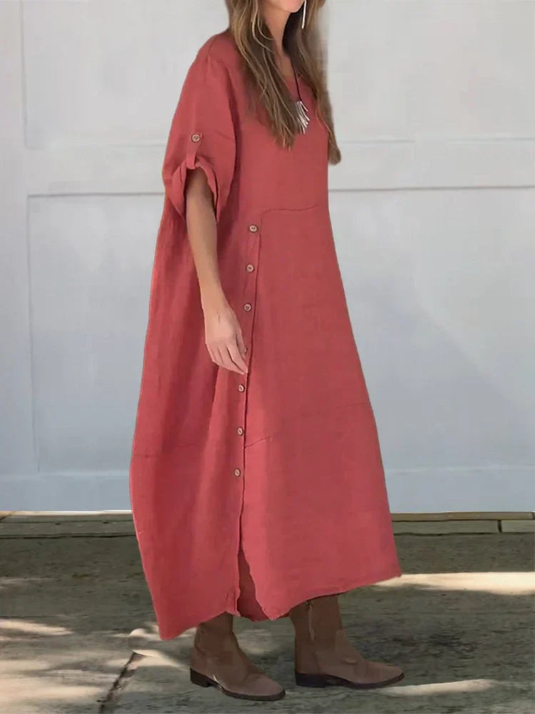 Élise - Maxi-Robe Décontractée Sans Manches En Coton