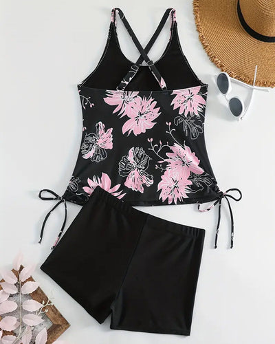 Maillot De Bain Imprimé Casual Dos Nu Deux Pièces