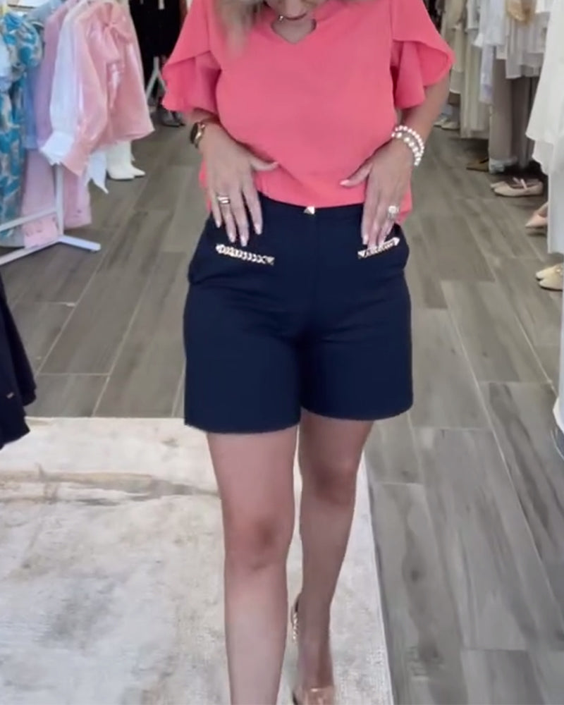 Short Orné De Chaîne Décontracté