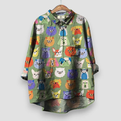 Chemise à imprimé canin pour femme