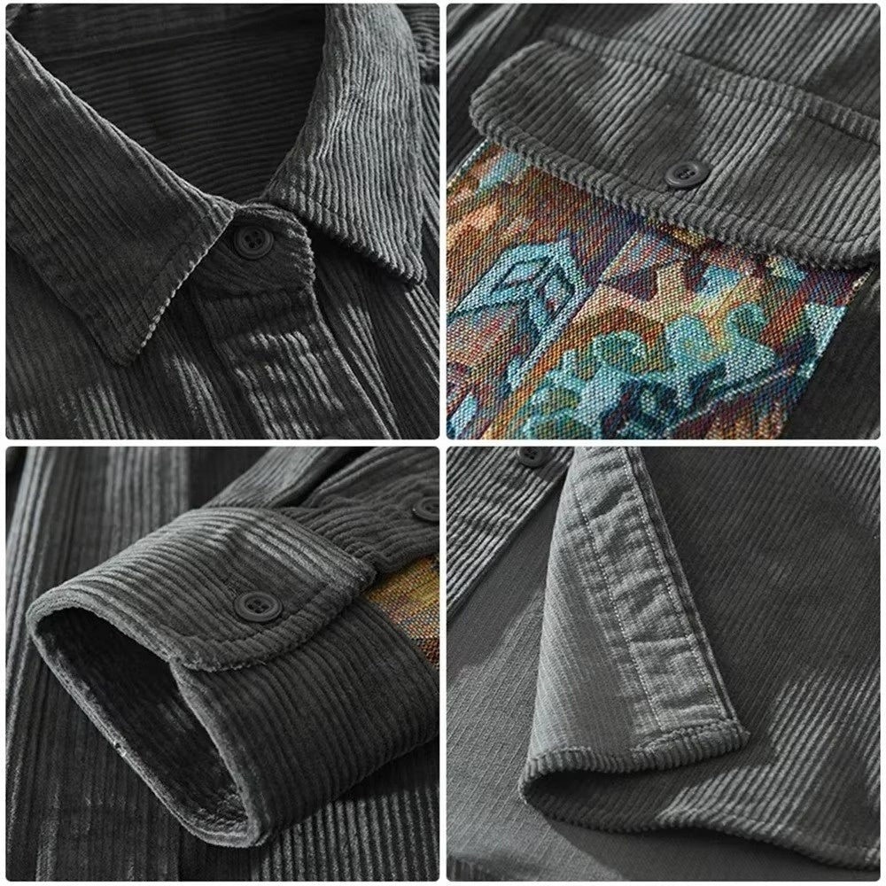 Camicia in velluto a coste Patch-Theory