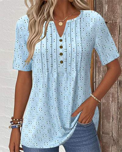 Blouse Décontractée Uni Creux