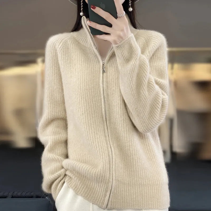 Elsa™ - Cardigan en laine super doux avec fermeture éclair