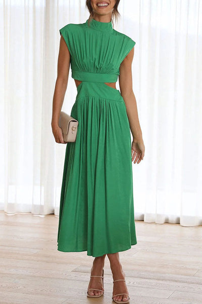 Quincy | Robe midi avec découpe et poches