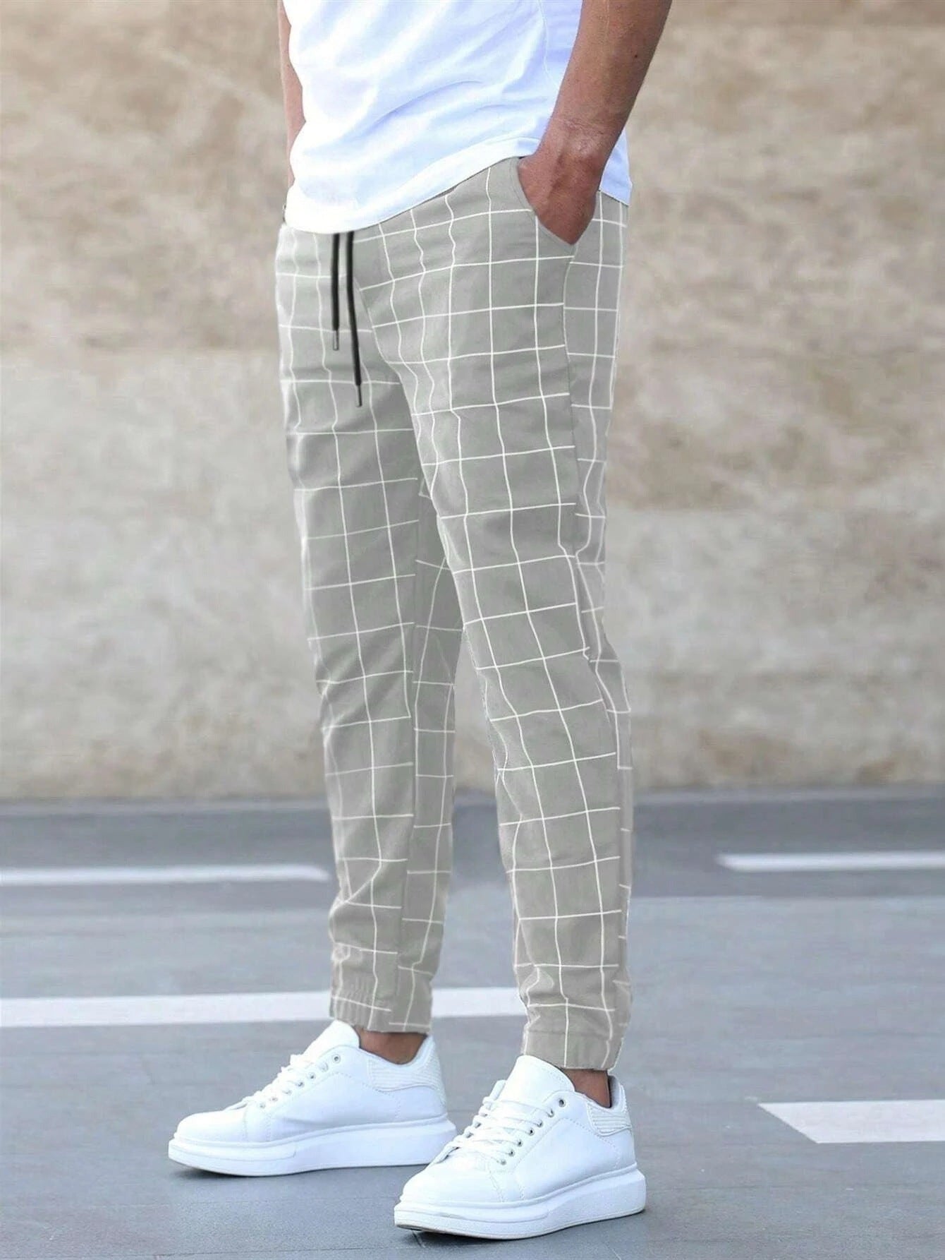 Thierry – Pantalon de jogging à carreaux pour homme