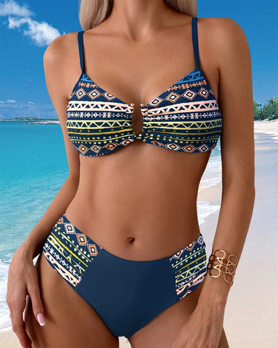 Bikini Imprimé Style Vacances Sexy Deux Pièces