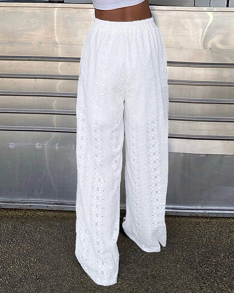 Pantalon Mode Dentelle Décontracté