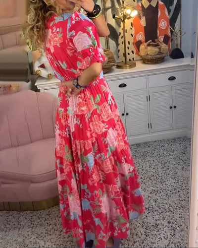 Colette - Charmante Robe À Fleurs En Tissu Léger