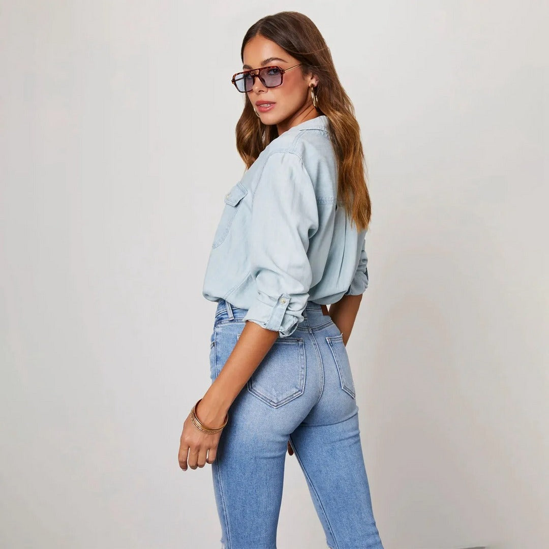 Chemise boutonnée en jean Muse