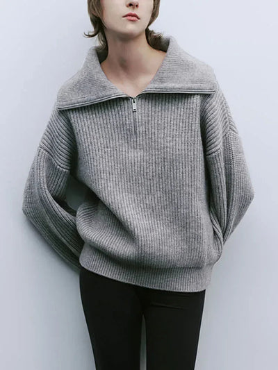 Luisa™ - Pull décontracté élégant avec fermeture éclair décontractée