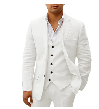 Costume homme 3 pièces élégant – tenue chic pour mariage et cérémonie d’été