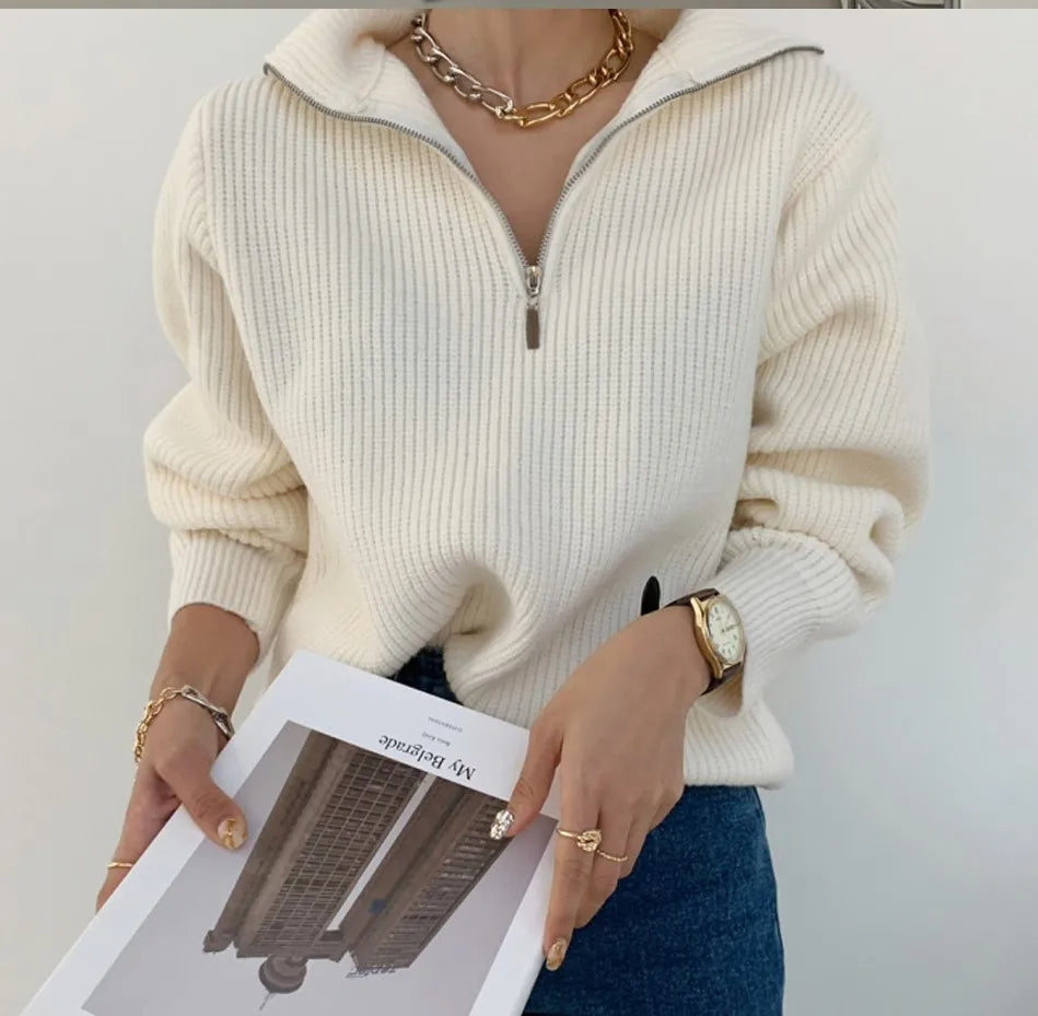 Luisa™ - Pull décontracté élégant avec fermeture éclair décontractée