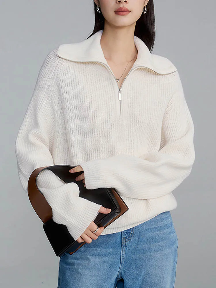 Luisa™ - Pull décontracté élégant avec fermeture éclair décontractée