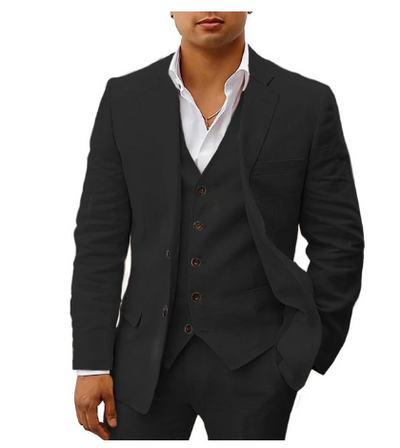 Costume homme 3 pièces élégant – tenue chic pour mariage et cérémonie d’été