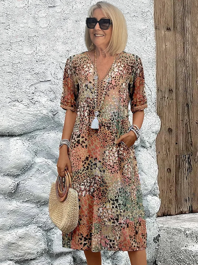 Camille™ | Robe Fluide Imprimée Élégante