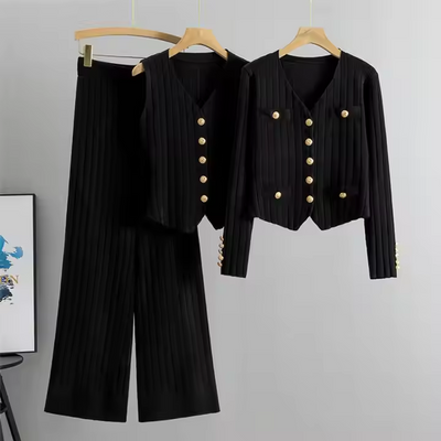 Erika™ - Élégant ensemble de gilet en tricot avec cardigan et pantalon