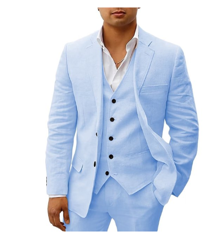 Costume homme 3 pièces élégant – tenue chic pour mariage et cérémonie d’été
