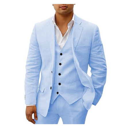 Costume homme 3 pièces élégant – tenue chic pour mariage et cérémonie d’été