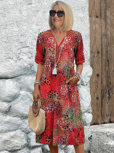 Camille™ | Robe Fluide Imprimée Élégante