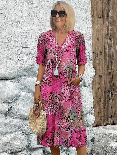 Camille™ | Robe Fluide Imprimée Élégante