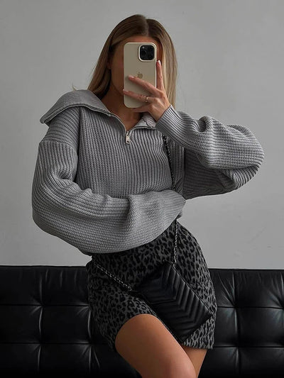 Luisa™ - Pull décontracté élégant avec fermeture éclair décontractée