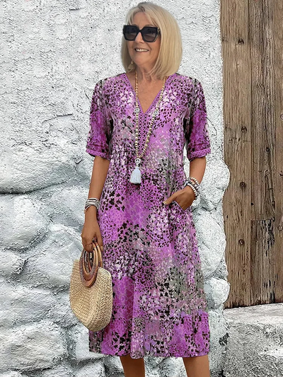 Camille™ | Robe Fluide Imprimée Élégante