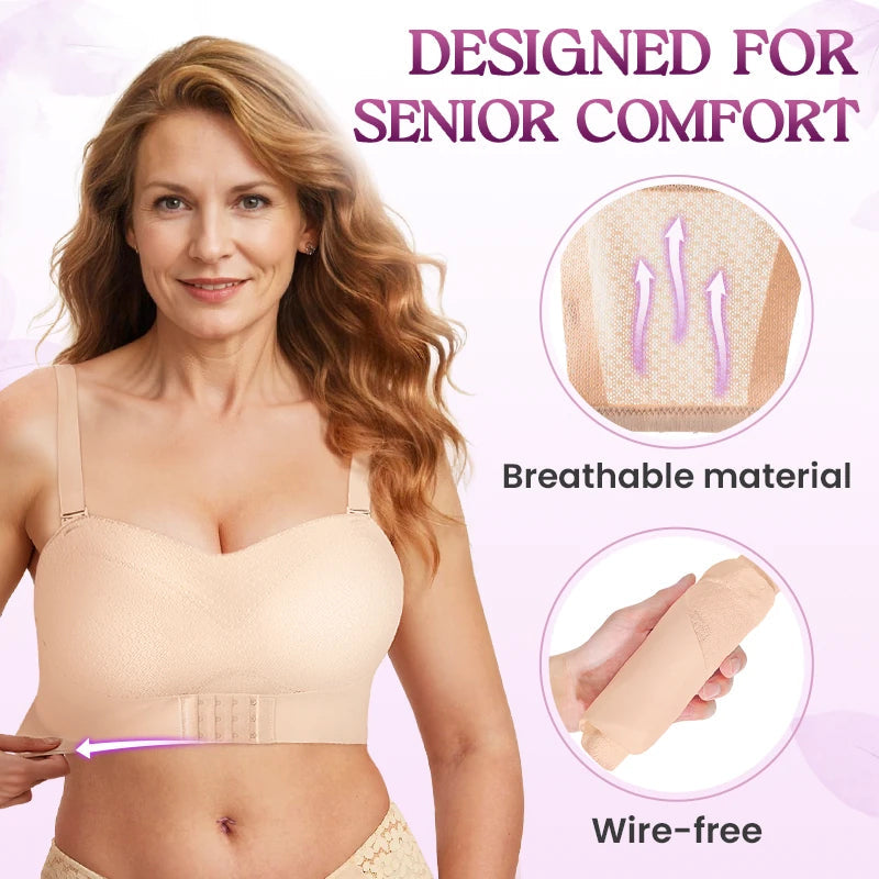Soutien-Gorge Push-Up Sans Bretelles Confortable Anti-Glissant Avec Boucle Avant