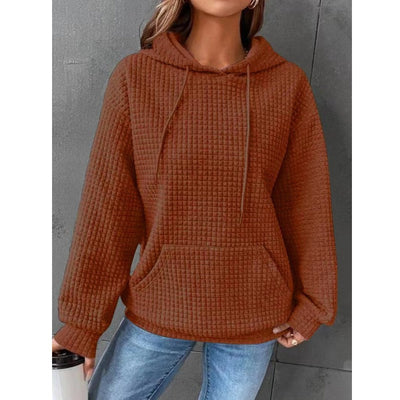 Sweat à Capuche Texturé | Confort Quotidien | Design Quadrillé