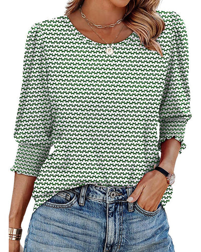 Blouse Manche Bouffante Imprimée