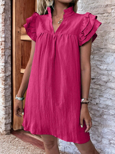 Madeleine - Robe Courte Avec Détails À Volants