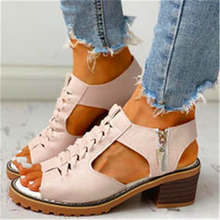 Morgane™ | Sandales orthopédiques à talon bloc pour femmes avec fermeture éclair latérale