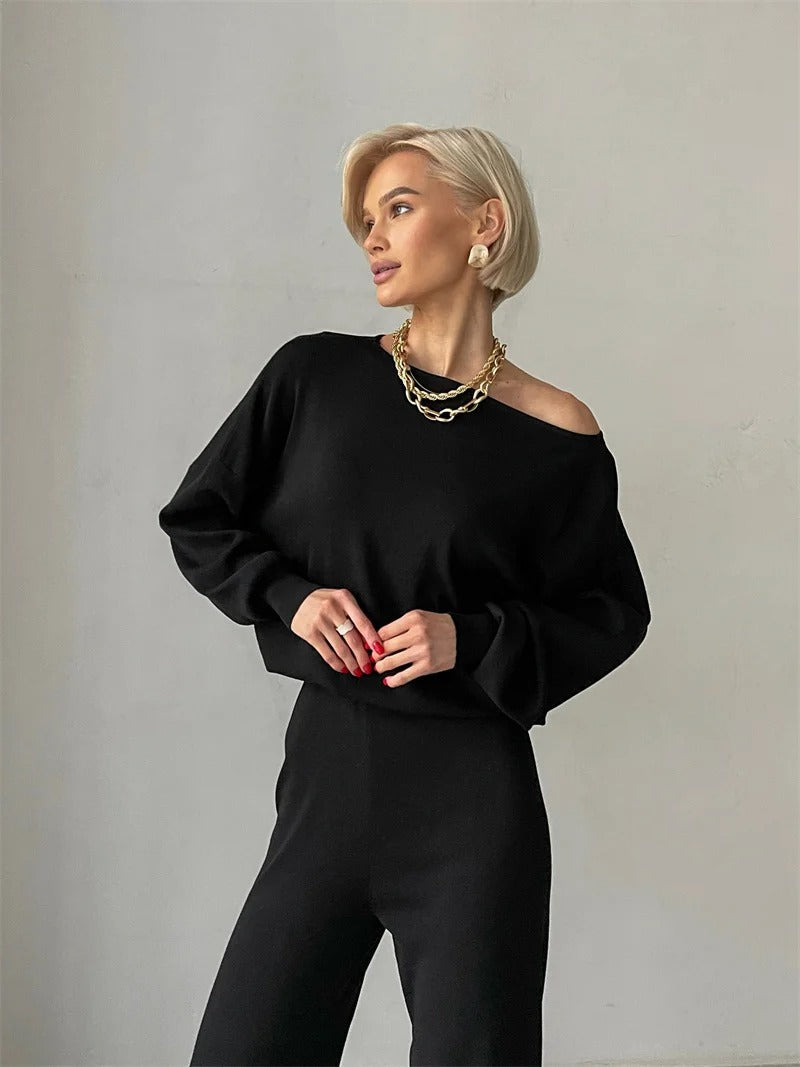 Ella™ - Ensemble de tricot d'hiver élégant en monochrome