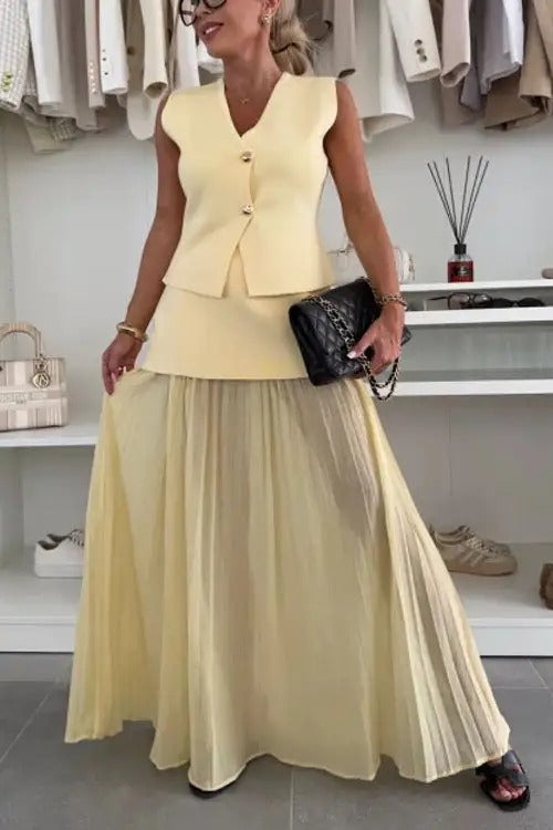 Ensemble jupe et gilet sans manches