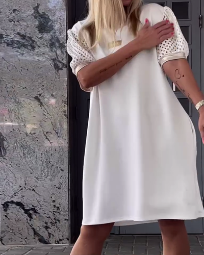 Robe Col Rond Creux Droite