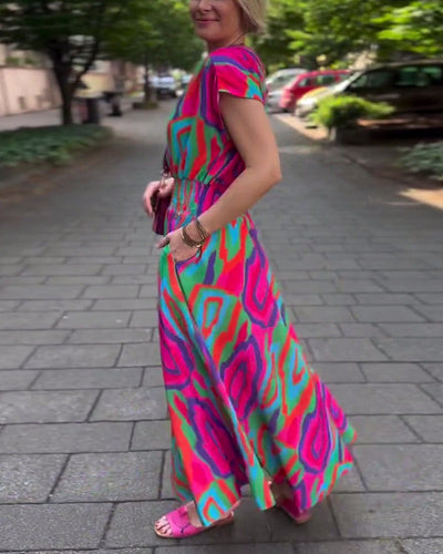 Robe longue à imprimé coloré
