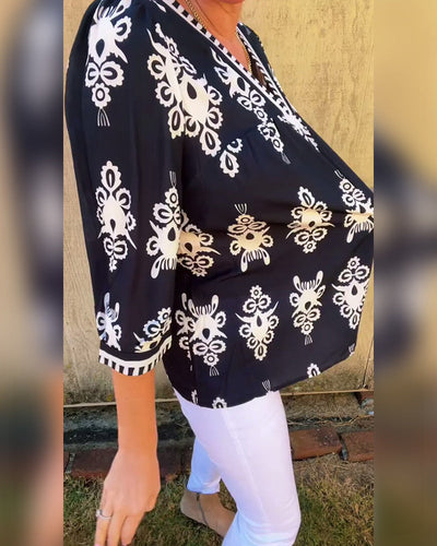 Blouse Manches Trois-Quarts Imprimé