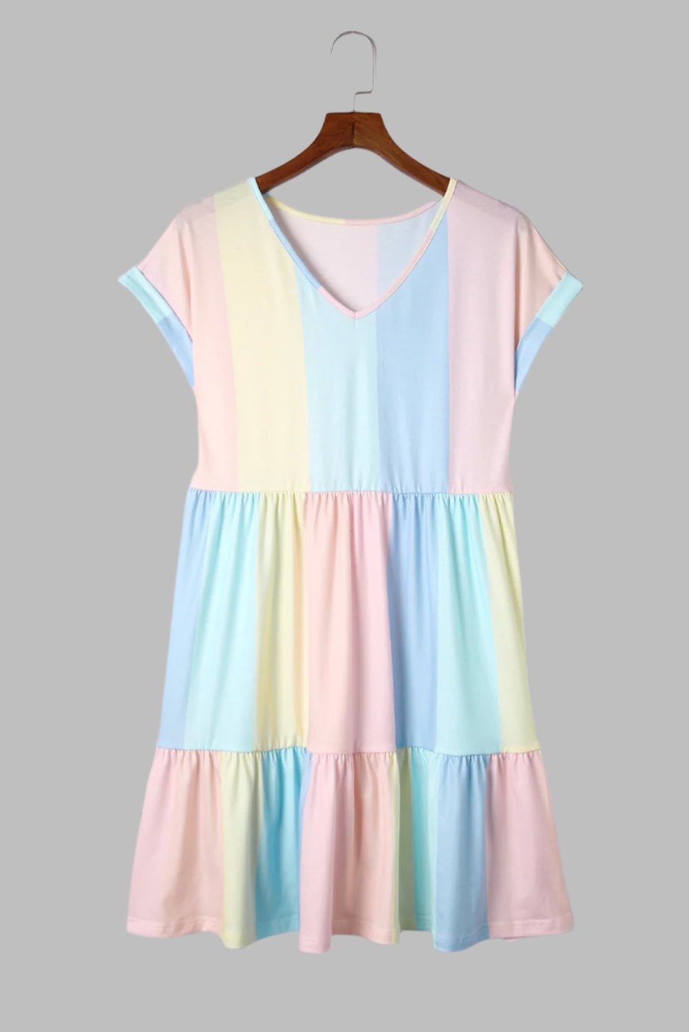 Geneviève - Mini Robe Bloc De Couleur Avec Décolleté En V