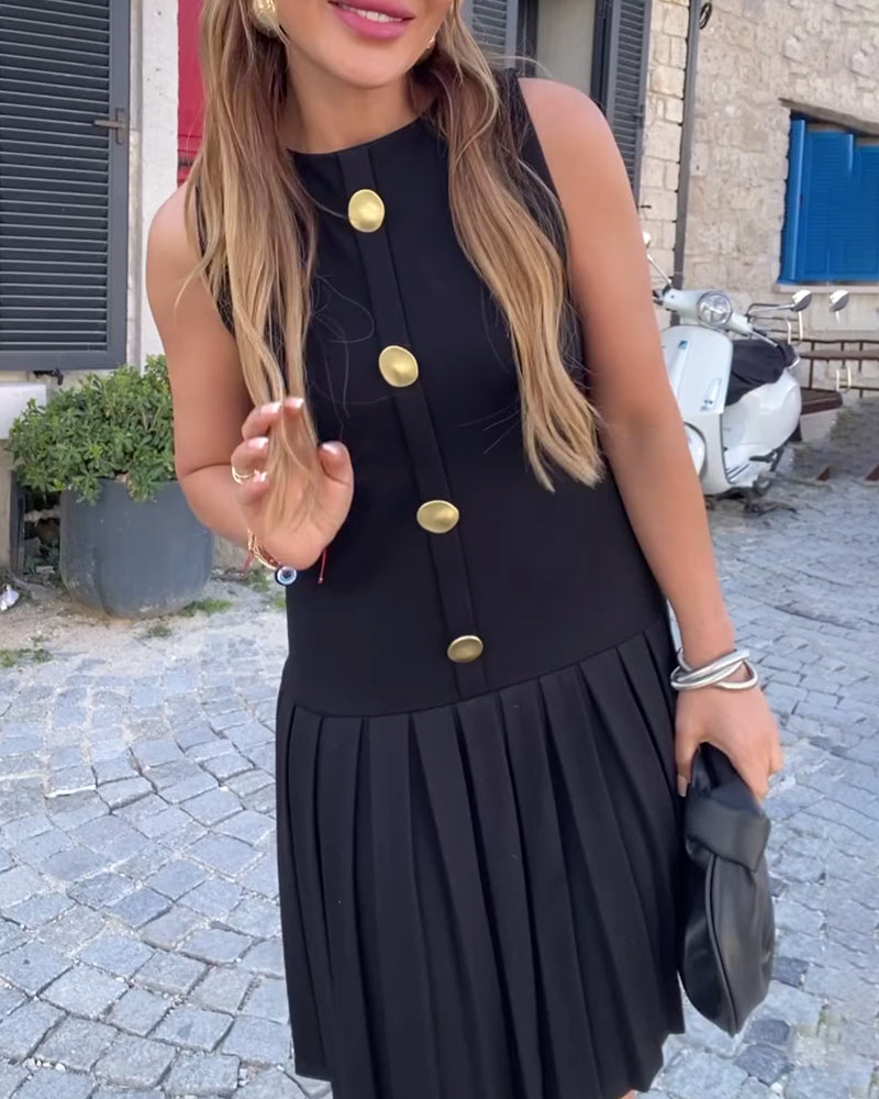 Robe élégante de couleur unie sans manches