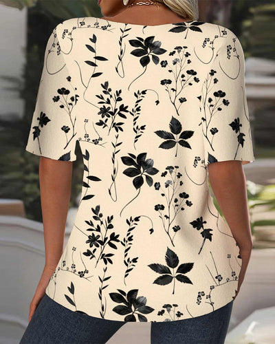 Blouse Décontractée Imprimée Faux Deux Pièces