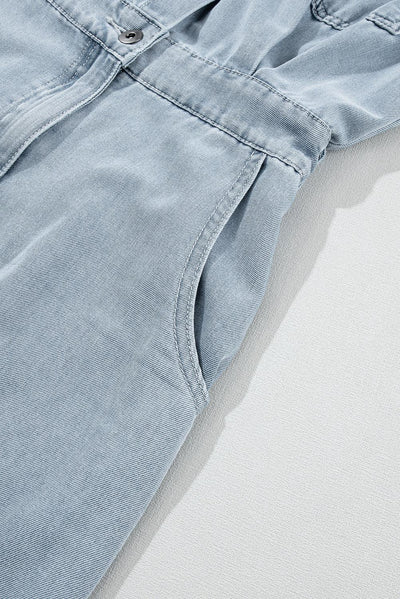 Isabelle - Robe en denim avec des manches chauve-souris courtes et élégantes